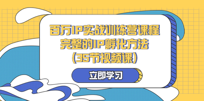 百万IP实战训练营课程,完整的IP孵化方法(35节视频课)