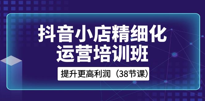 抖音小店-精细化运营培训班,提升更高利润(38节课)