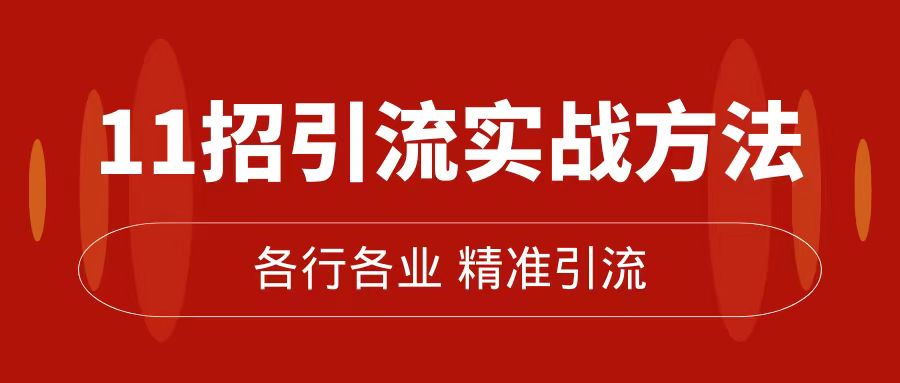 精准引流术:11招引流实战方法,让你私域流量加到爆(11节课完整版)