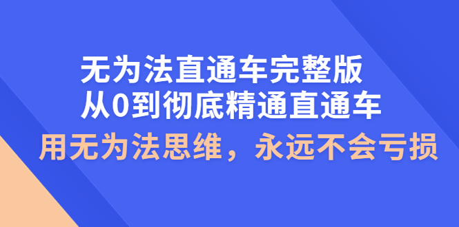 无为法直通车完整版:从0到彻底精通直通车,用无为法思维,永远不会亏损