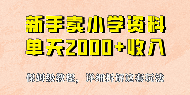 我如何通过卖小学资料,实现单天2000+,实操项目,保姆级教程+资料+工具
