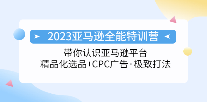 2023亚马逊全能特训营:玩转亚马逊平台+精品化·选品+CPC广告·极致打法