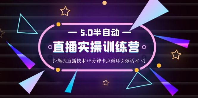 蚂蚁·5.0半自动直播2345打法,半自动爆流直播技术+5分钟卡点循环引爆话术