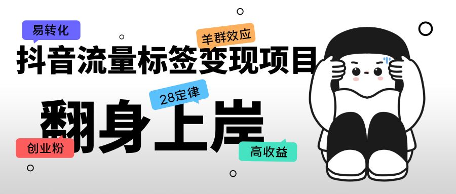 抖音流量标签变现项目,抖音创业粉轻松转化,单价高收益简单