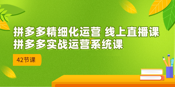 2023年8月新课-拼多多精细化运营 线上直播课:拼多多实战运营系统课-42节