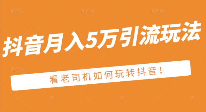 某公众号付费文章:抖音月入5万引流玩法,看看老司机如何玩转抖音