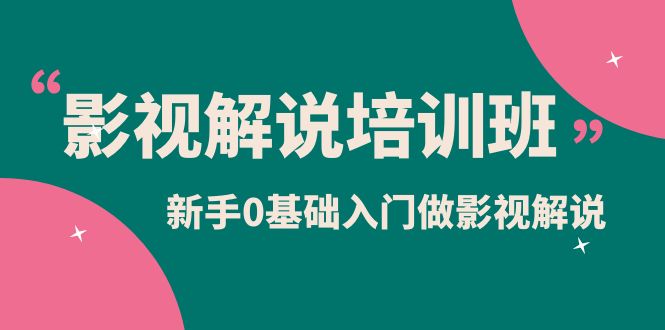 影视解说实战培训班,新手0基础入门做影视解说(10节视频课)
