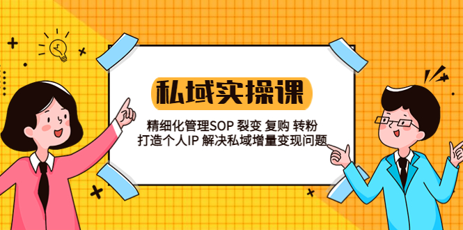 私域实战课程:精细化管理SOP 裂变 复购 转粉 打造个人IP 私域增量变现问题