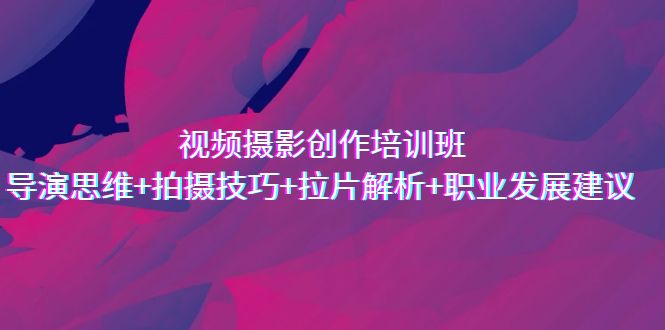 视频摄影创作培训班,导演思维+拍摄技巧+拉片解析+职业发展建议