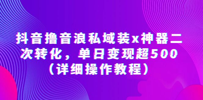 抖音撸音浪私域装x神器二次转化,单日变现超500(详细操作教程)