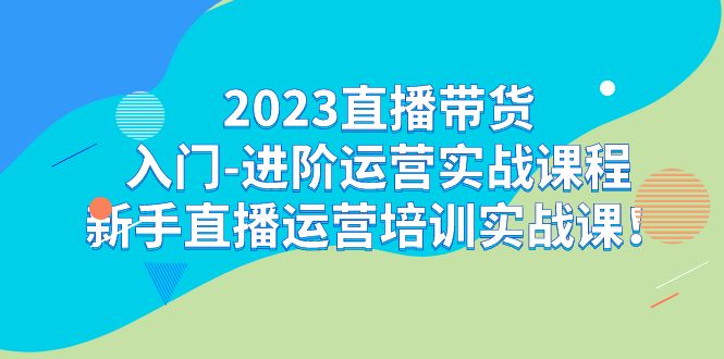 2023直播带货入门-进阶运营实战课程:新手直播运营培训实战课!