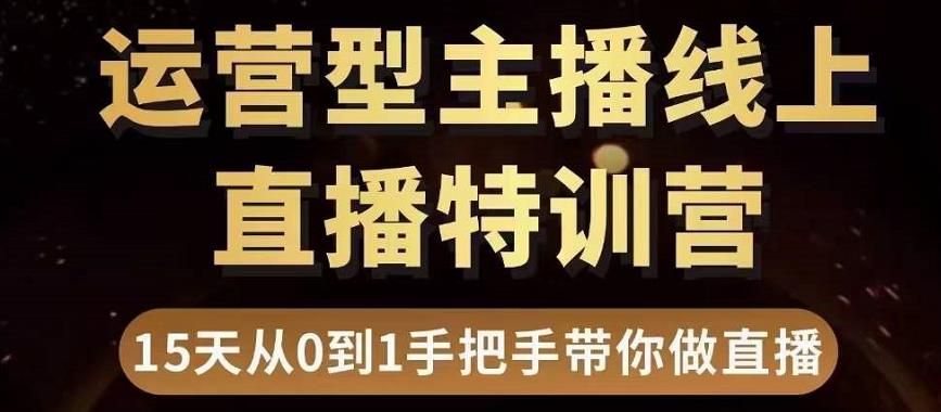 慧哥直播电商运营型主播特训营,0基础15天手把手带你做直播带货