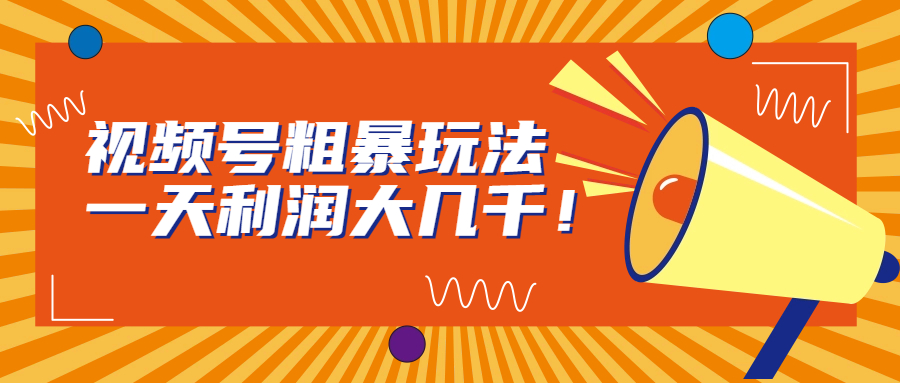 视频号粗暴玩法,一天利润大几千!