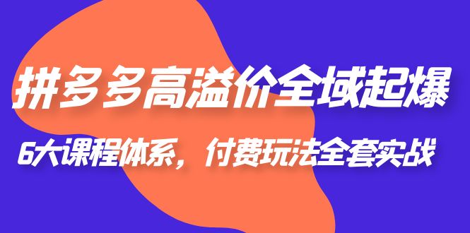 拼多多-高溢价 全域 起爆,6大课程体系,付费玩法全套实战!