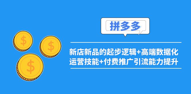2022拼多多:新店新品的起步逻辑+高端数据化运营技能+付费推广引流能力提升
