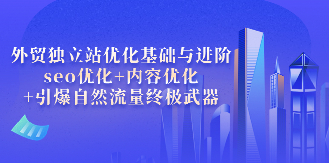 外贸独立站优化基础与进阶,seo优化+内容优化+引爆自然流量终极武器