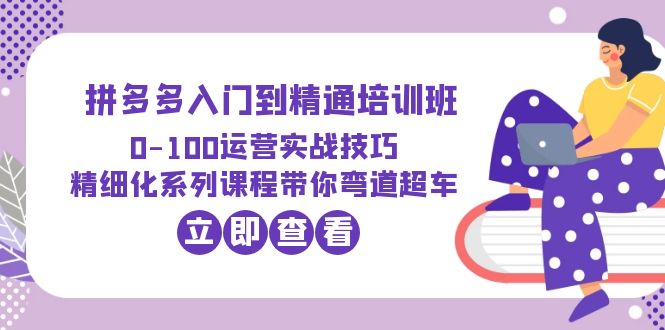 2023拼多多入门到精通培训班:0-100运营实战技巧 精细化系列课带你弯道超车