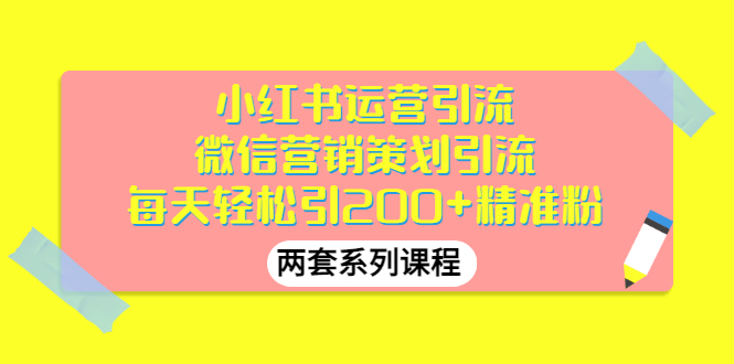 小红书运营引流+微信营销策划引流，每天轻松引200+精准粉（两套系列课程）