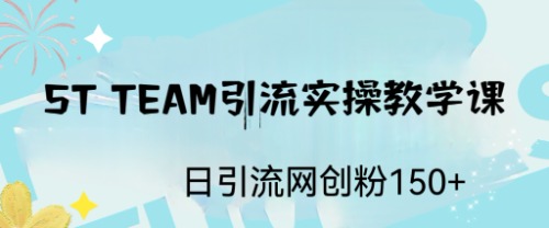ST TEAM引流实操课,日引流网创粉100+