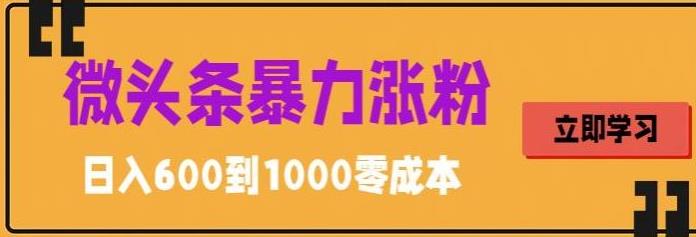 微头条暴力涨粉技巧搬运文案就能涨几万粉丝,简单0成本,日赚600