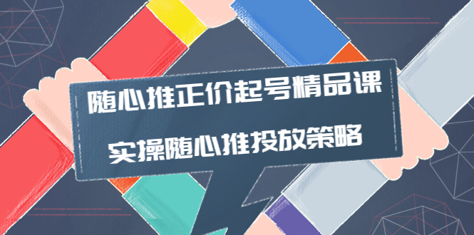 随心推正价起号精品课,实操随心推投放策略(5节课-价值298)