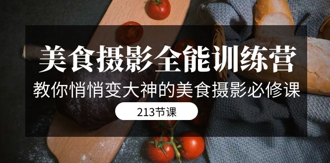 美食摄影-全能特训营,教你悄悄变大神的美食摄影必修课(8套课程-213节)