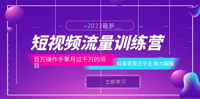 短视频流量训练营:百万操作手单月过千万的项目:抖音变现王中王 能力超强