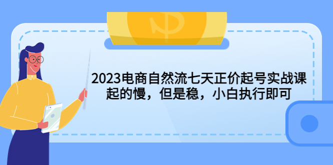2023电商自然流七天正价起号实战课:起的慢,但是稳,小白执行即可!