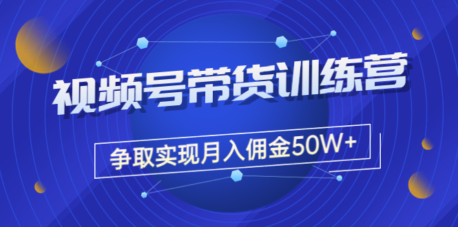 收费4980的《视频号带货训练营》争取实现月入佣金50W+(课程+资料+工具)
