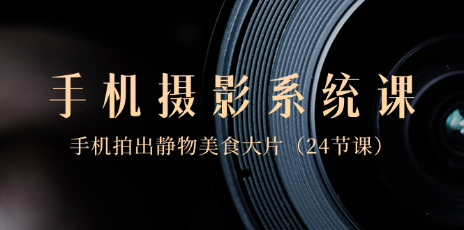 0基础-手机摄影系统课,手机拍出静物美食大片(24节课)