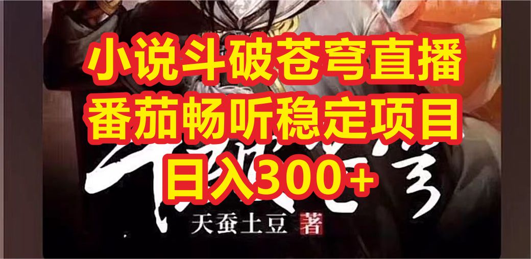 小说斗破苍穹直播,番茄畅听日入300+稳定项目