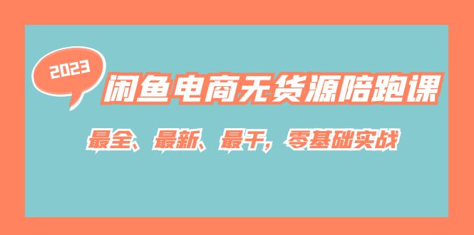 闲鱼电商无货源陪跑课,最全、最新、最干,零基础实战!