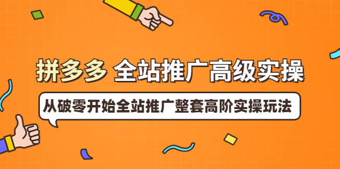 拼多多全站推广高级实操:从破零开始全站推广整套高阶实操玩法