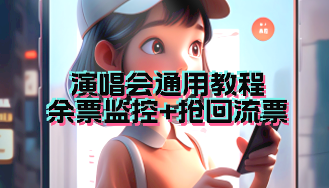 演唱会通用_余票监控+抢回流票(教程+软件)