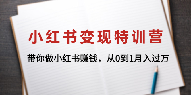 小红书变现特训营:带你做小红书赚钱,从0到1月入过万