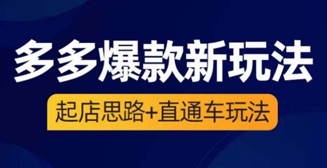 2023拼多多爆款·新玩法:起店思路+直通车玩法(3节精华课)