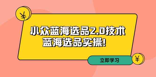 拼多多培训第33期:小众蓝海选品2.0技术-蓝海选品实操!
