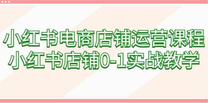 小红书电商店铺运营课程,小红书店铺0-1实战教学(60节课)