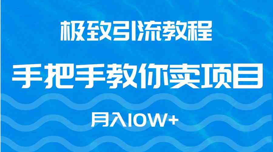 极致引流教程,手把手教你卖项目,月入10W+